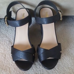 Black Wedge Sandals